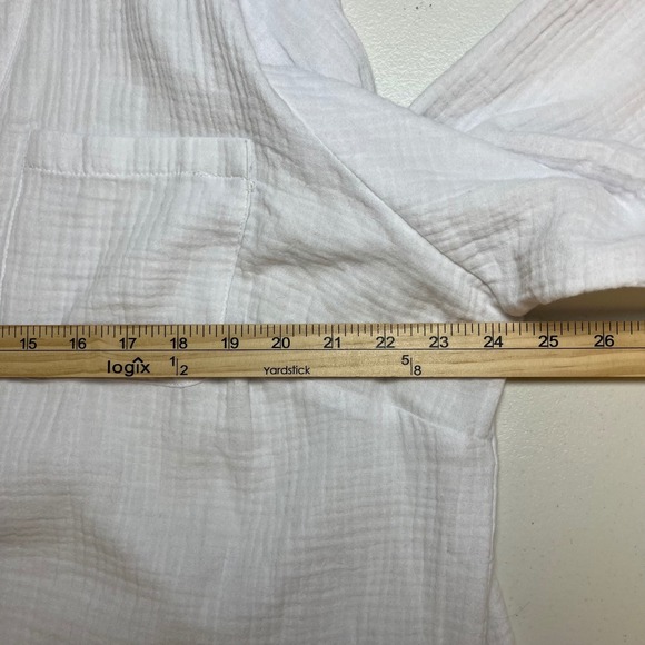 Susan Graver White Gauze Cotton Top Plus 1XL P Tunic Shirt Resort Boho Cottage - Picture 7 of 9